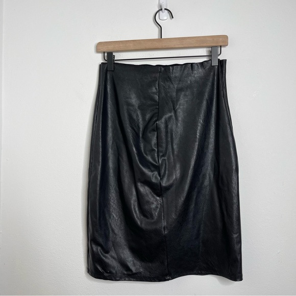 COMMANDO Black Faux Leather Pencil Midi Skirt Size L Lined Revolve - Picture 7 of 16